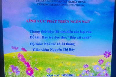 Bài giảng điện tử thơ: Bắp cải xanh 18 – 24 tháng