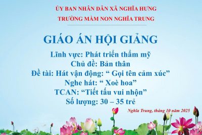 Bài giảng điện tử: Giáo án GDAN: HVĐ “Gọi tên cảm xúc”. NH ” Xoè hoa”, TCAN ” Tiết tấu vui nhộn”