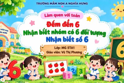 Bài Giảng điện tử LQVT : Đếm đến 6 nhận biết nhóm có 6 đối tượng nhận biết số 6.