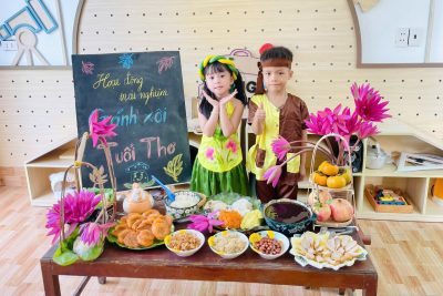 Chào thu với gánh xôi tuổi thơ tại trường mầm non Nghĩa Trung