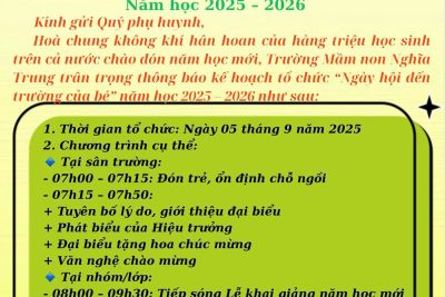 Thông báo “Ngày hội đến trường của bé”