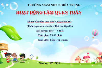 Ôn đếm đến 3, nhận biết số 3