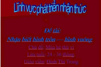 Bài giảng điện tử: Nhận biết hình tròn, hình vuông